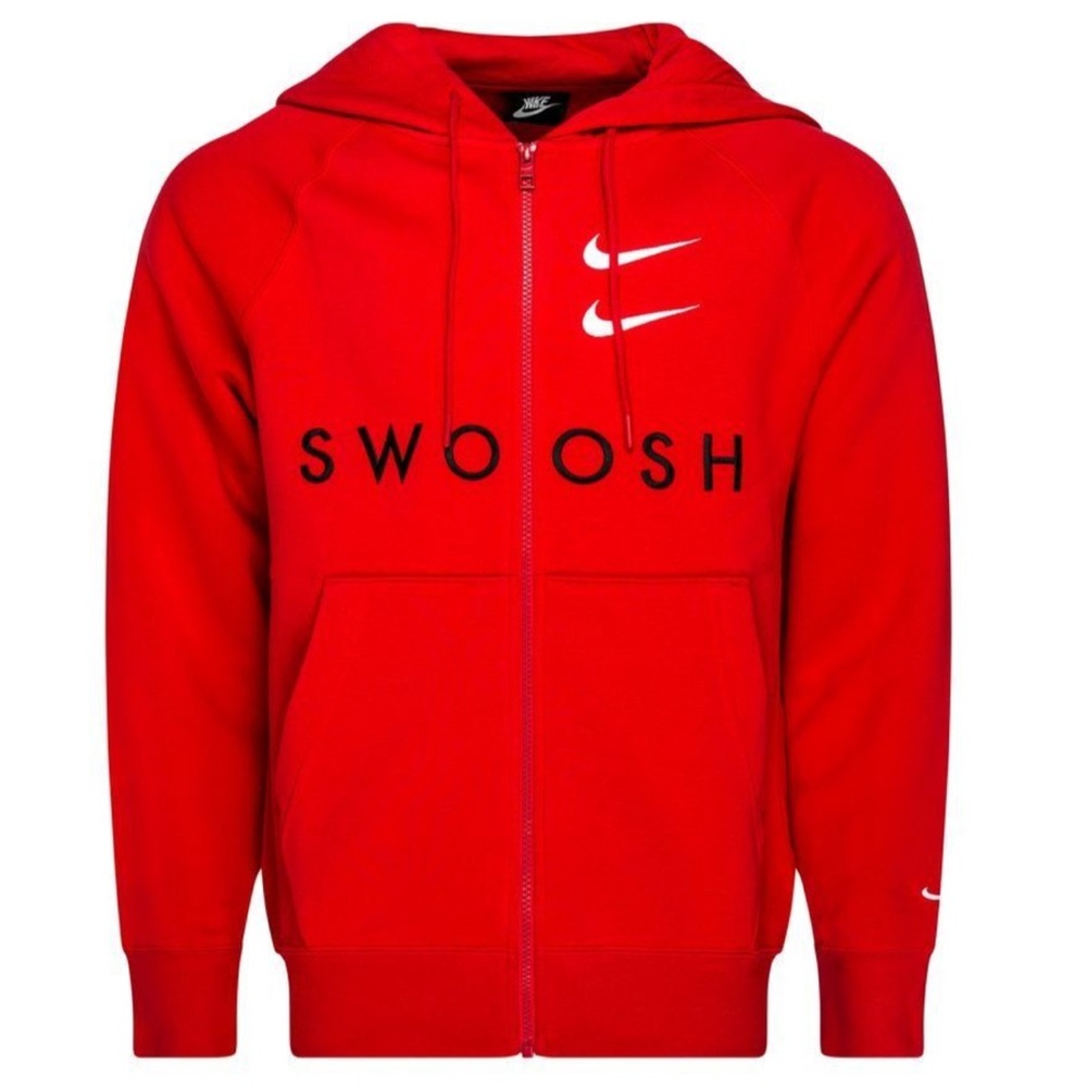 Mens NIKE NSW HOODIE SWOOSH - UNIVERSITY RED/BLACK/WHITE size small